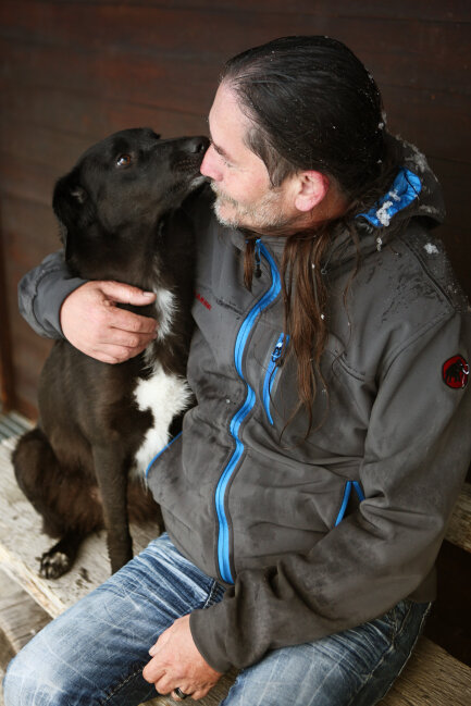 Peter Blickle mit seinem Hund